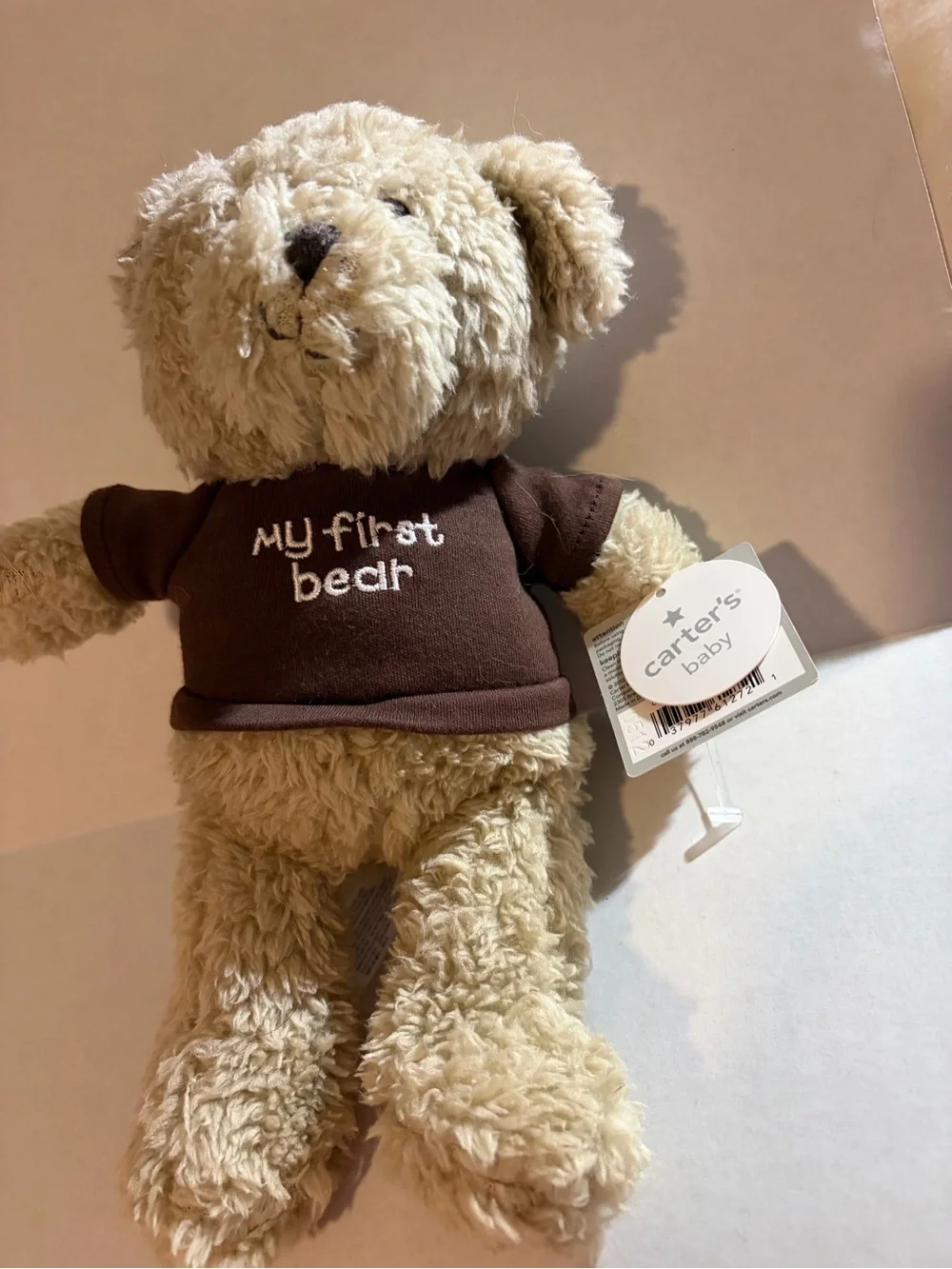 Carter's Beige Plush Bear with Brown Shirt “My first Bear”brand new with tags